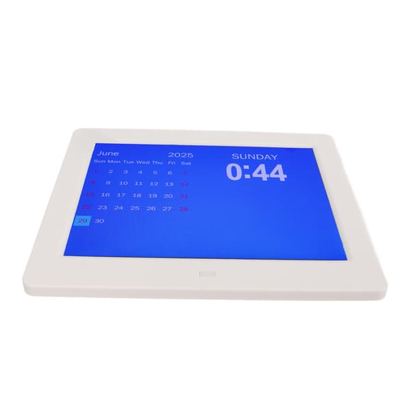 Digital klokkekalender 8 tommer elektronisk WIFI med dato dag påminnelse værmelding for eldre hvit 100‑240V EU-plugg