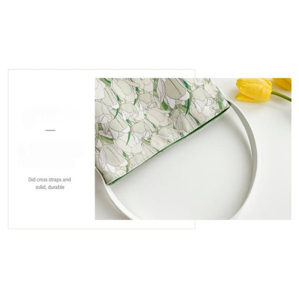 Canvas Tote Bags för kvinnor med dragkedja och fack Stor kapacitet Multi Pocket, Blommig (Brutna blommor på vit bakgrund)