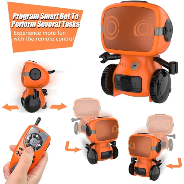 Smart robotleksak för barn, interaktiv fjärrkontroll husdjur med walkie-talkie och trådlöst RC-programmeringsläge för pojkar och flickor  Pedagogisk present