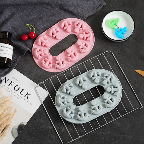 Ankarkätting Silikon Chokladgodis Tårta Bakform Isgallerform Kristall Dropplimform(Rosa)