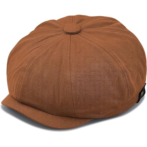 Croogo Herr 8-delad Newsboy Flat Cap Bomulls Newsboy Gatsby Ivy Cap Cabbie Driving Hat Åttkantig Golf Beret Hat Scally Hats