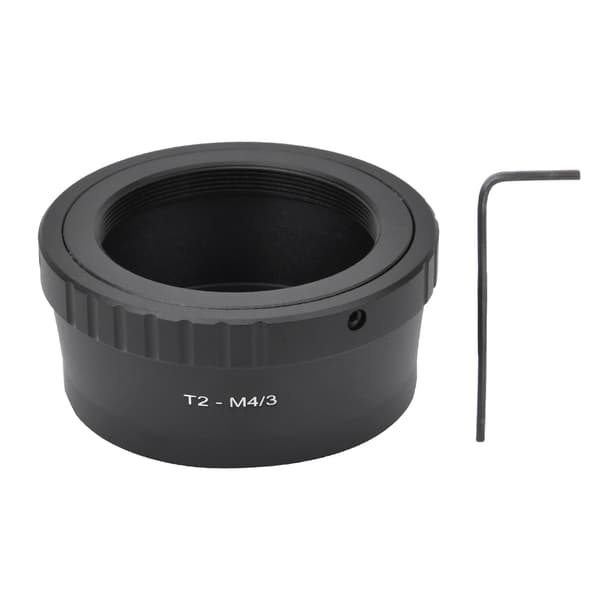 T2-M4/3 svart aluminiumslegering adapterring for T2-monteringsteleskop til for Olympus M4/3-montering speilløst kamera