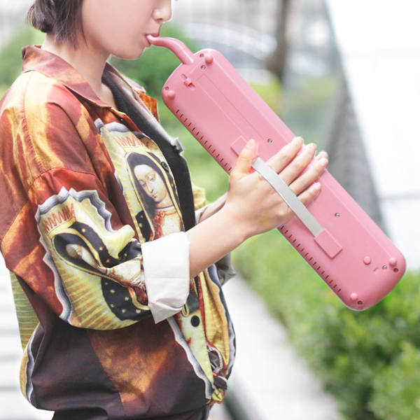 IRIN 32 Klaver Tangenter Melodica Musikinstrument til Begyndere med Bæretaske (Pink)