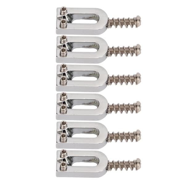 6 st U-formade elektriska gitarrstallsaadlar Tremolo metallrullskruv sadelbyte Silver