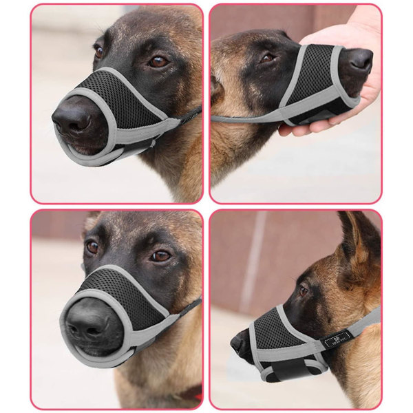 Hunde munnkur nylon myk munnkur anti-biting bjeffing Securemesh pustende kjæledyr munnkur for små mellomstore store hunder 4 farger 5