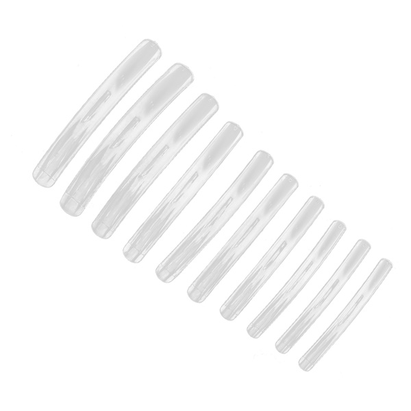 10 stk Lange flate neglspisser Hjemmesalong Neglekunst Design Falske falske neglesett Manikyrverktøy Transparent farge