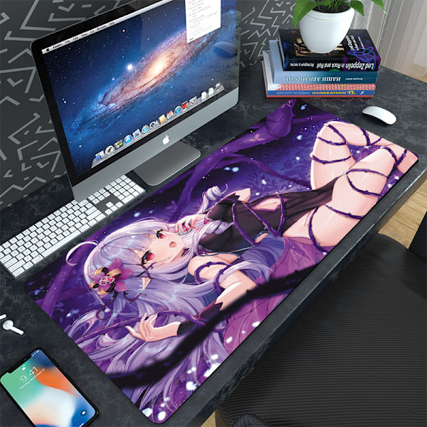 Game Yuanshen tegneserie kontor tastatur computer skrivebord pad stor kreativ måtte vandtæt smudsafvisende fortykket musemåtte，400*900*3mm