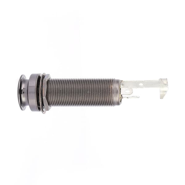 Kobber Mono End Pin Jack Stikkontakt til Elektrisk Guitar Ukulele Pickup (Sort)