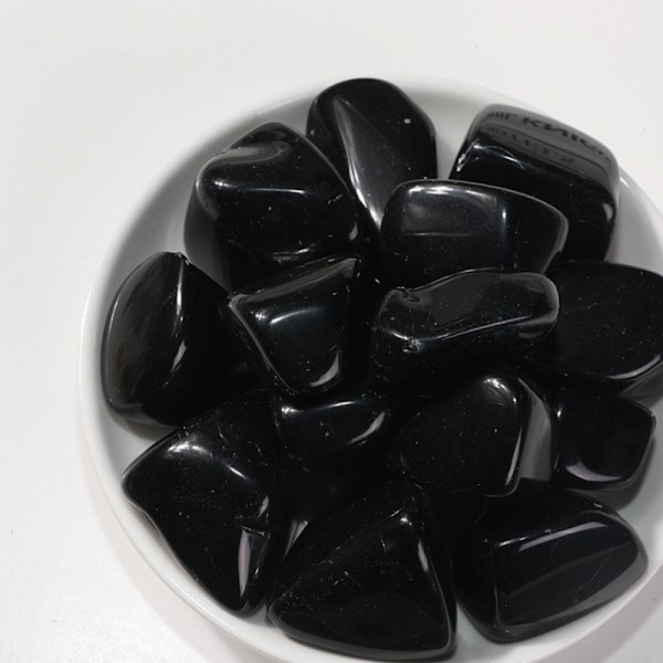 1,1 pund naturligt sort obsidian krystalsten, sorte sten i løs vægt, krystaller og helbredende sten, polerede sten til dekoration