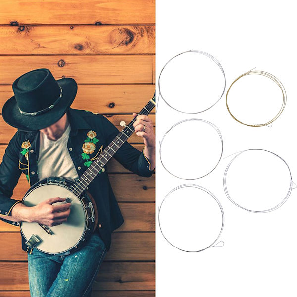 5-pack högkvalitativa banjostrengar i koppar-legering