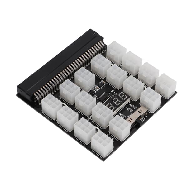 Strømbryterkort strømforsyning serveradapter 17 porter 6-pin LED spenningsdisplay tilbehør