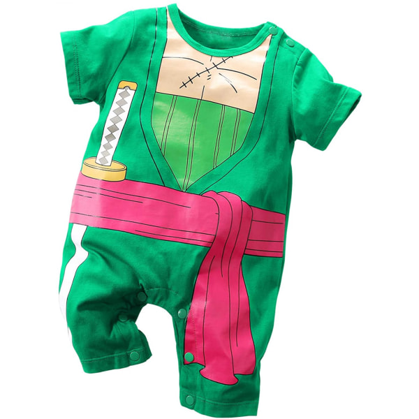 AVEKI Newborn Baby Pojkar Flickor Anime Romper Bomull Långärmad Cosplay Kostym Jumpsuit Outfit, 12-18 månader, 90CM, Grön-1