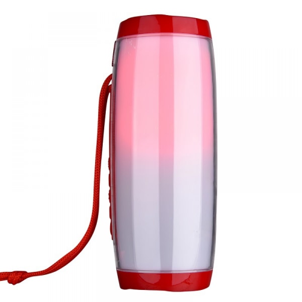 Trådlös högtalare Bluetooth-kompatibel högtalare Röd Bärbar högtalare Kraftfull hög utomhusbas TF FM-radio med LED-ljus