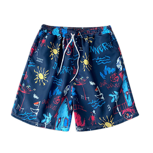Herre Blomstrede Flade Front Casual Aloha Hawaii Shorts-STK017