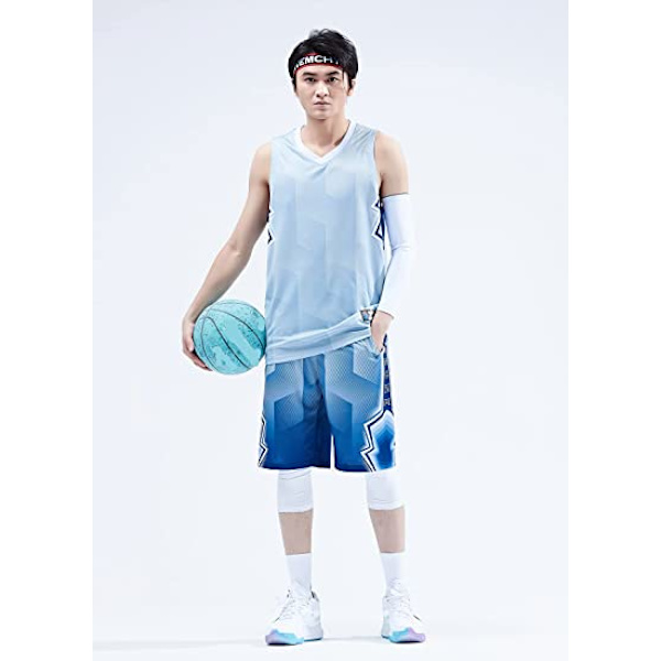 Basketbolltröjor och shorts för män, lagtröjor med fickor, träningsdräkter, grå — 2XL
