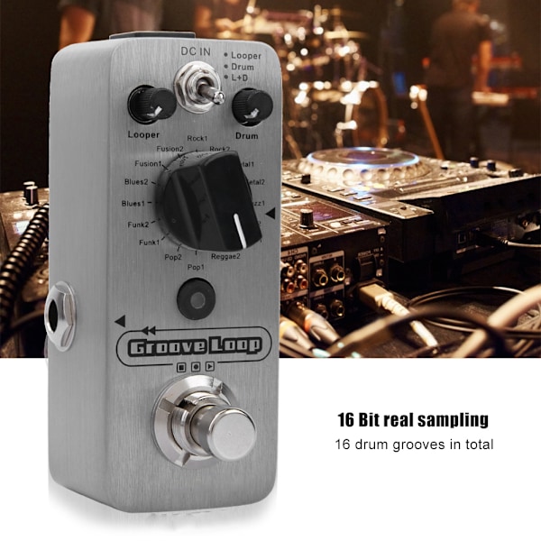 DC 9V/120mA Loop Drum Machine Looper Effektpedal 16Bit 44.1kHz