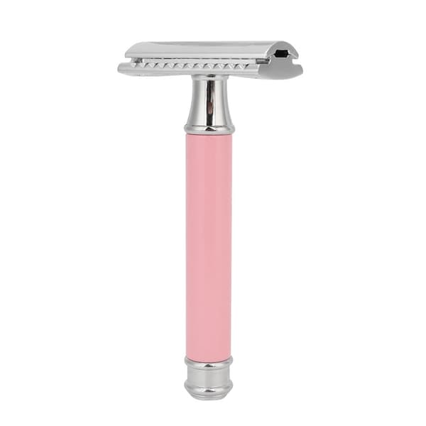 Traditionel dobbeltbladet sikkerhedsskraber til mænd - Pink