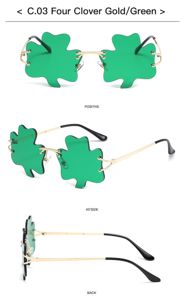 St. Patrick's Day Irländska klöver Blad Gröna Alv Kostym Glasögon 1 Pack