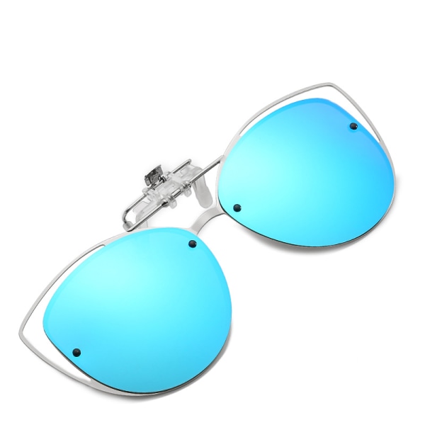 Polariserade kvinnor med clip-on körsolglasögon med uppfällbar funktion - Lämpliga, vintage Cat Eye utomhussolglasögon för damer-blå