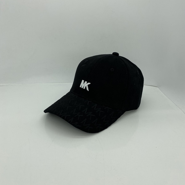 Dotpet Cap Women's MK Letter Embroidery Soft Top Spring And Summer Simple Baseball Cap Men(Black)