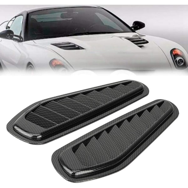 Carbon Fiber Style Car Air Input Trim Scoop Ventil Cover Vent Cover Cover Universal Air Vent Protector - Black Pair Pack