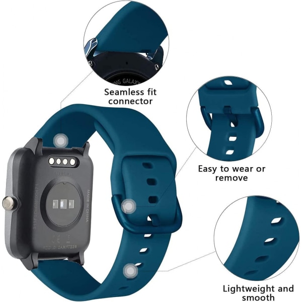 För band som är kompatibla med 19 mm ID205L Veryfitpro Smart Watch, snabbfrigörande mjuk silikon, blekfritt printed blommigt ersättningsband för ID205L