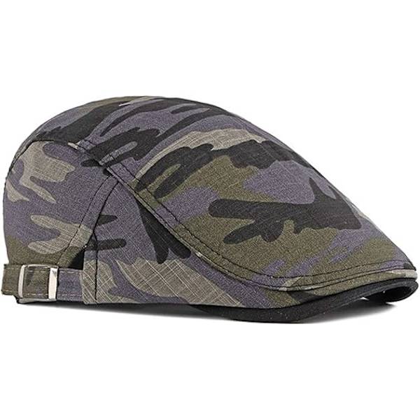 2 kpl Miesten Puuvillainen Litteä Lippis Ivy Gatsby Newsboy Hat, harmaa