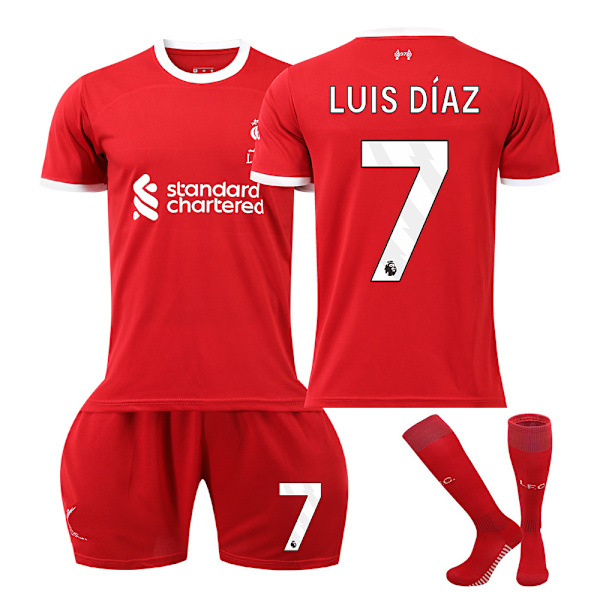 Liverpoolin Lasten Jalkapalloasusetti Sukilla - No.7 LUIS DIAS #16 (2023-2024) No.7 LUIS DIAS #16
