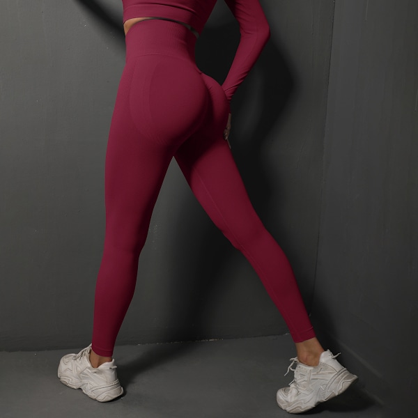 Butt Lifting Workout Leggings för kvinnor, Scrunch Butt Gym Seamless Booty Tight (M)