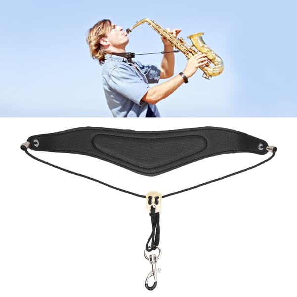 Saxofon PU Læder Skulderrem Bælte til Blæseinstrument Tilbehør