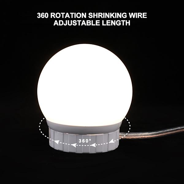 LED-glödlampa spegellampa Vanity USB Touch Switch spegellampa kit lins strålkastare glödlampor kit 2 glödlampor