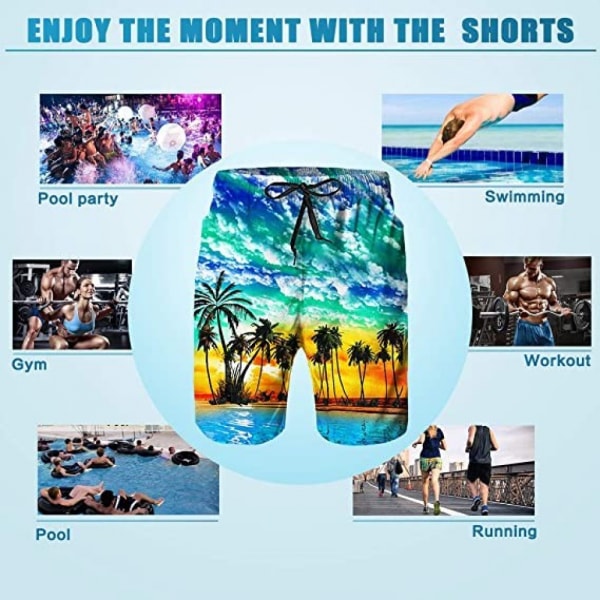 Roliga badbyxor för män Quick Dry Beachwear Sport Löpning Swim Board Shorts-DK020