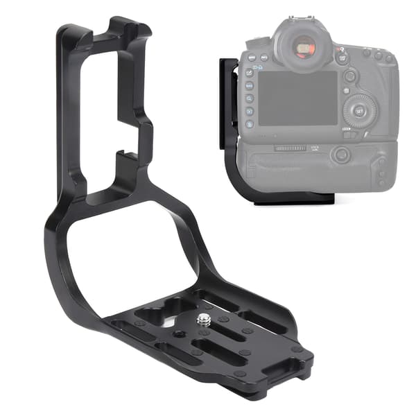 Aluminiumslegering Quick Release Plade Vertikal L-beslag Sort til Canon 5D3 SLR-kamera