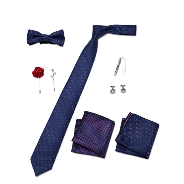 Rutiga slipsar rutig set med näsduk manschettknappar Classic Stripe, LB176