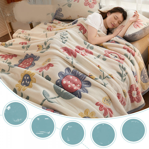 Fleece tæppe ( 47”x79”) Plysset tæppe Fuzzy Super Soft Reversible Mikrofiber  Tæpper til sofa, seng, sofa Ultra luksuriøs varm