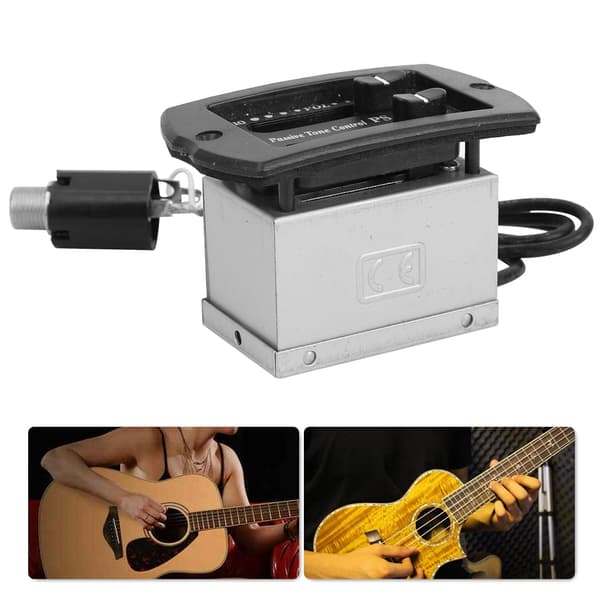 Akustisk gitar passiv tonekontroll volumkontroll EQ Equalizer Preamp forsterker pickup 6,35 mm plugg