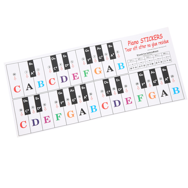 Pianotangentklistremerke Elektronisk Orgel Universal Keyboard Transparent Notasjon Selvklebende