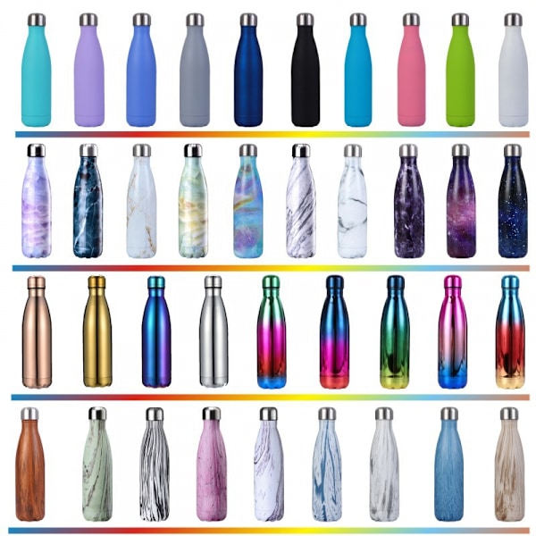 Ruostumattomasta teräksestä valmistettu termosmuki Ulkoilun urheilupullo Coca-Cola-pullo Termosmuki Valkoinen Jade