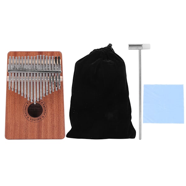 17-tonig Kalimba bärbar Sapele tumme piano med hammare nybörjare musikinstrument