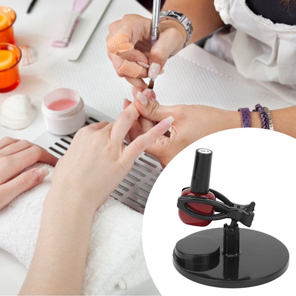 Nagellacksflaskhållare Stativ Bred Bas Förhindra Fall Av Nagelgel Fixeringsklämma För Manikyr MålningSvart
