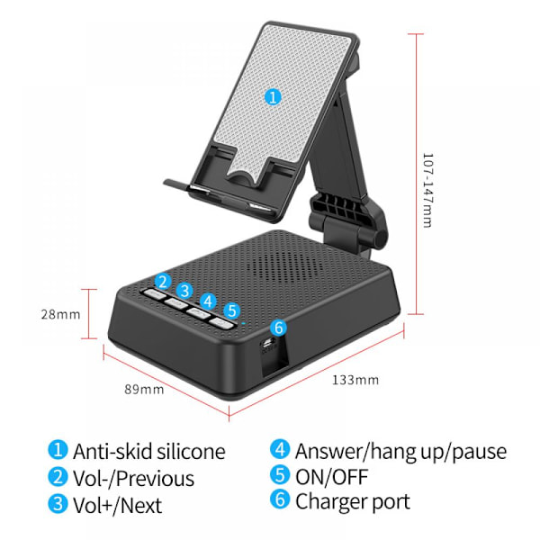 Mobiltelefon Smart Broadcaster Stativ Trådløs Bluetooth-høyttaler Enhet HD Mic Sterkt Lydfelt For Direktesending Skrivebords Holder