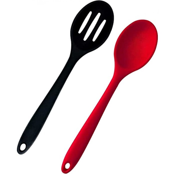 Silikone Non-Stick Røre- og Spiseske Sæt, 2-delt, Bpa-fri, Høj Varmebestandig, Bruges Til Omrøring og Servering