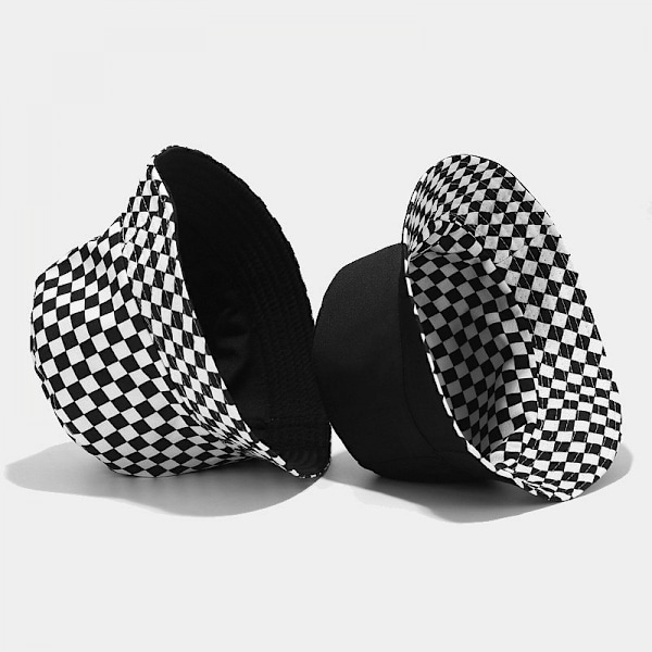 Wekity Sød Spand Hat Strand Fisker Hatte til Kvinder, Reversible Dobbelt-Side-Wear Unisex (Gitter, Sort og Rød)