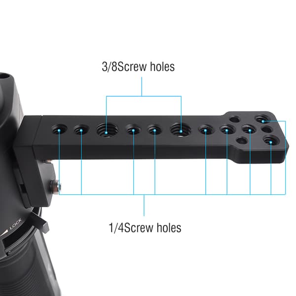 STARTRC Sort aluminiumslegering forlænget longboard monteringsplade tilbehør til DJI Ronin-S/SC