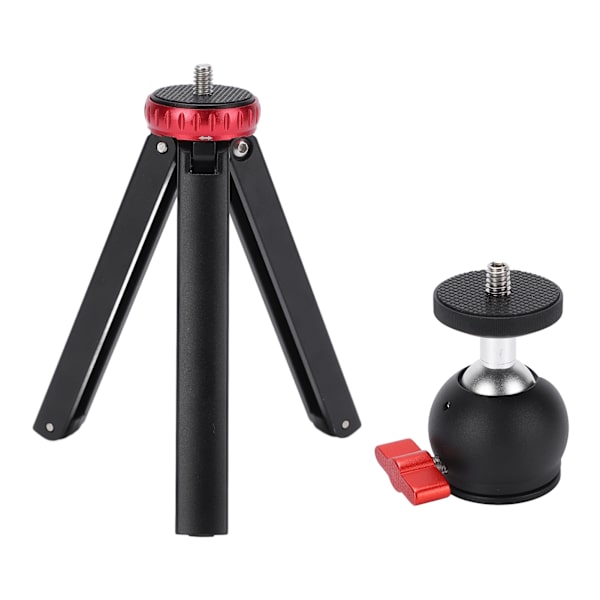 YELANGU Handhållen helt i metall Mini utdragbar kamera skrivbordsstativ med 360° kulhuvud