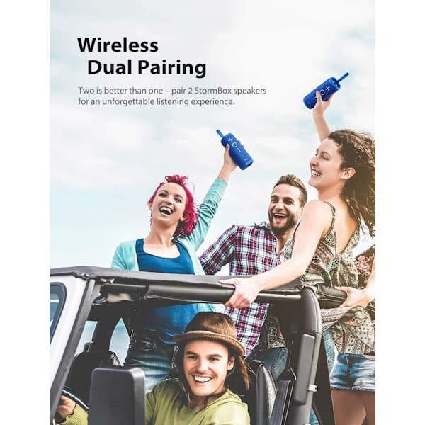 Wekity Bluetooth-högtalare - 24W bärbar högtalare, 360° surroundljud, förbättrad bas, trådlös dubbelparkoppling, IPX7 vattentät, grå