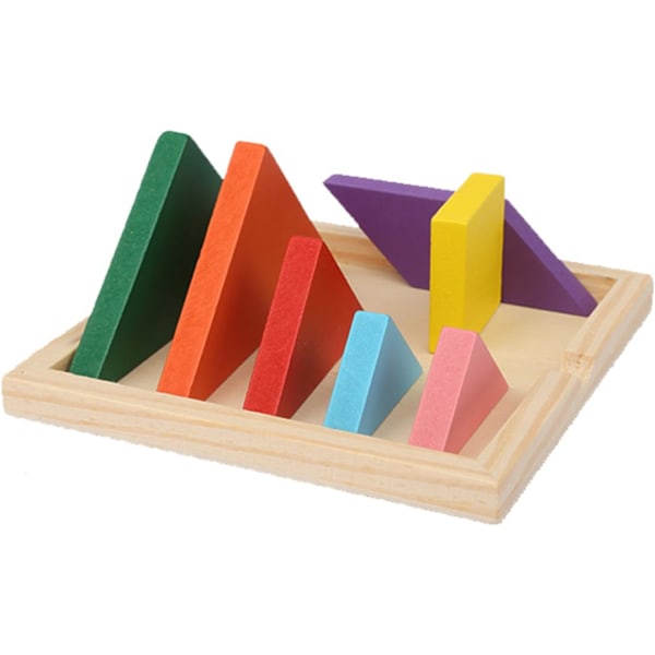3 Otter Træ Tangram Puslespil, 4 Pakke Uddannelsesmæssige Tangram Former Puslespil Legetøj til Børn og Voksne, STEM Montessori Trælegetøj, Bra