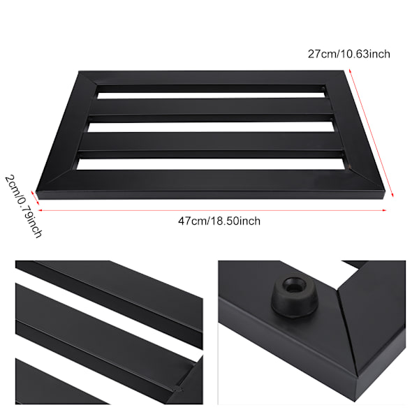 47x27cm Elektrisk gitarr effektpedalbräda med kardborreband slips instrumenttillbehör