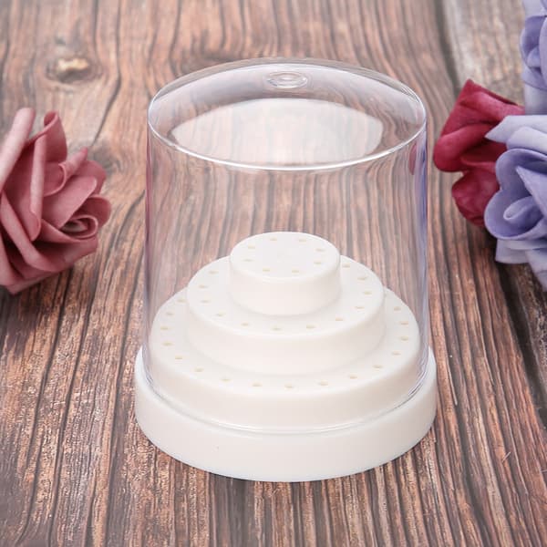 48 hål nagelkonst plast nagelborrställ hållare borrbit display arrangör låda vit