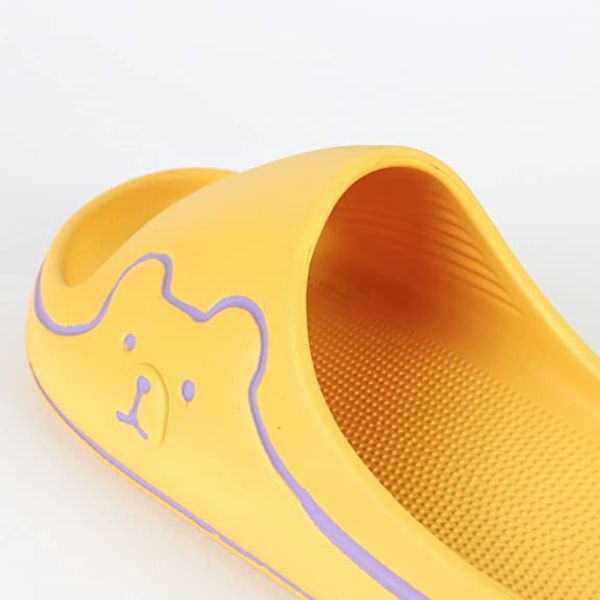 Kuddslippers för kvinnor och män Molnslippers halkfria snabbtorkande badrum duschslippers, öppna tår mjuka tjocka tofflor（Gul）